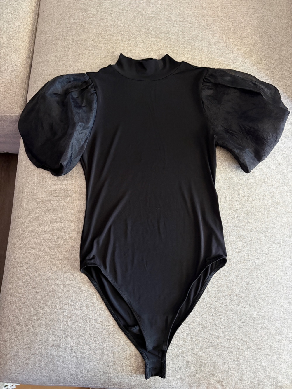 ANTONIO MELANI Black Puff Sleeve Bodysuit